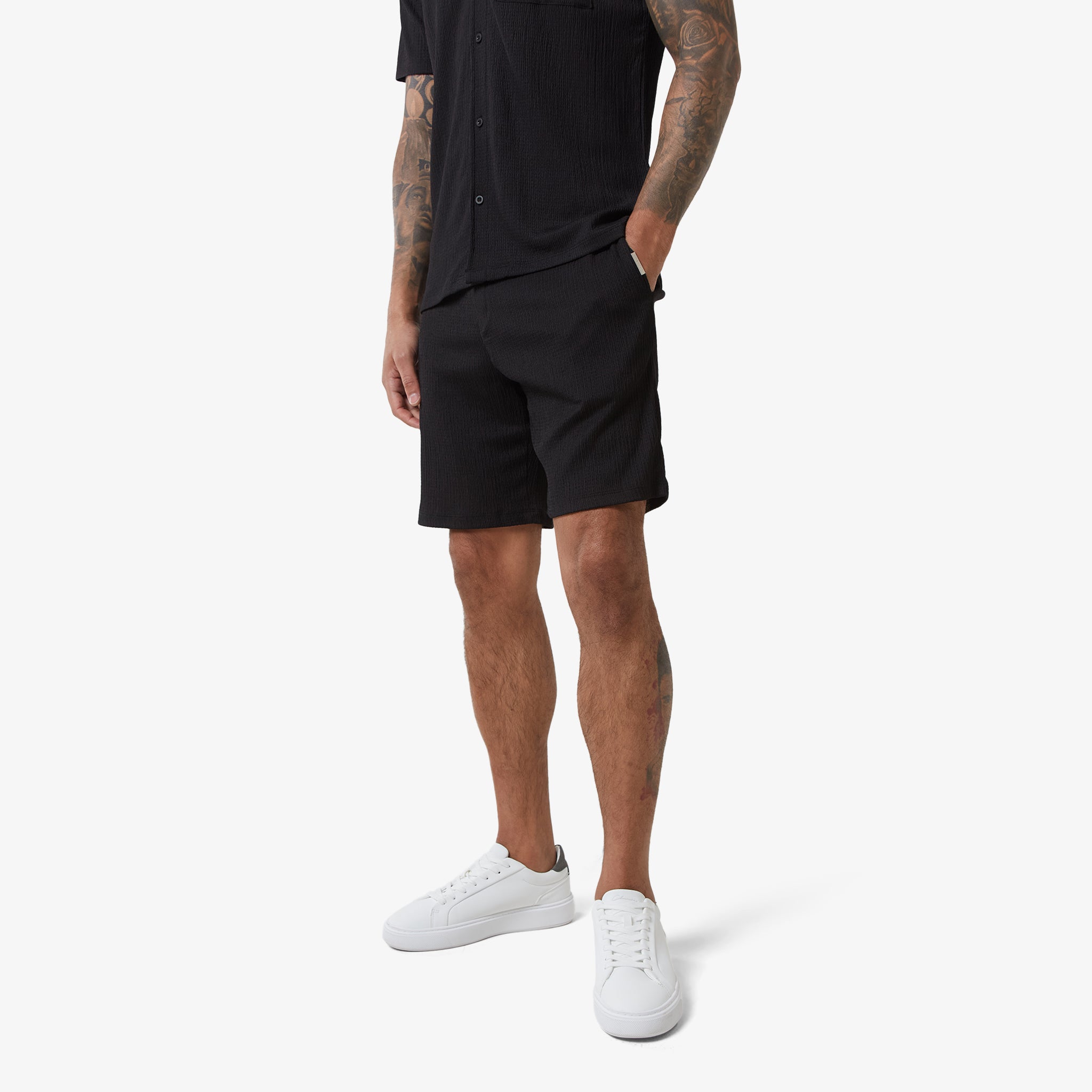 Black Crinkle Shorts for Women - Comfortable & Stylish Casual Wear for Everyday Outfits, Lounge, and Travel