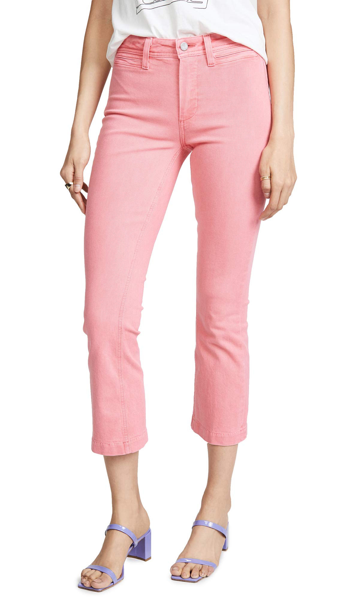 PAIGE Women's Collete Crop Flare Leg Jeans - High Waist Bootcut Denim Pants for Casual Outfits & Date Nights | Perfect for Spring & Summer Styling