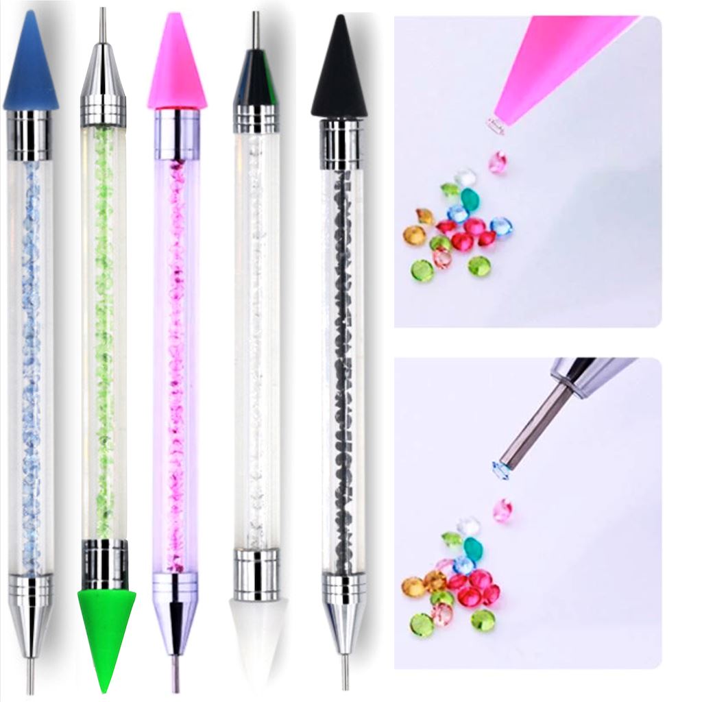 Dual Ended Nail Rhinestone Studs Picker - Professional Nail Art Tool for Applying Gems & Studs - Perfect for DIY Manicures, Salon Nail Designs & Home Nail Art