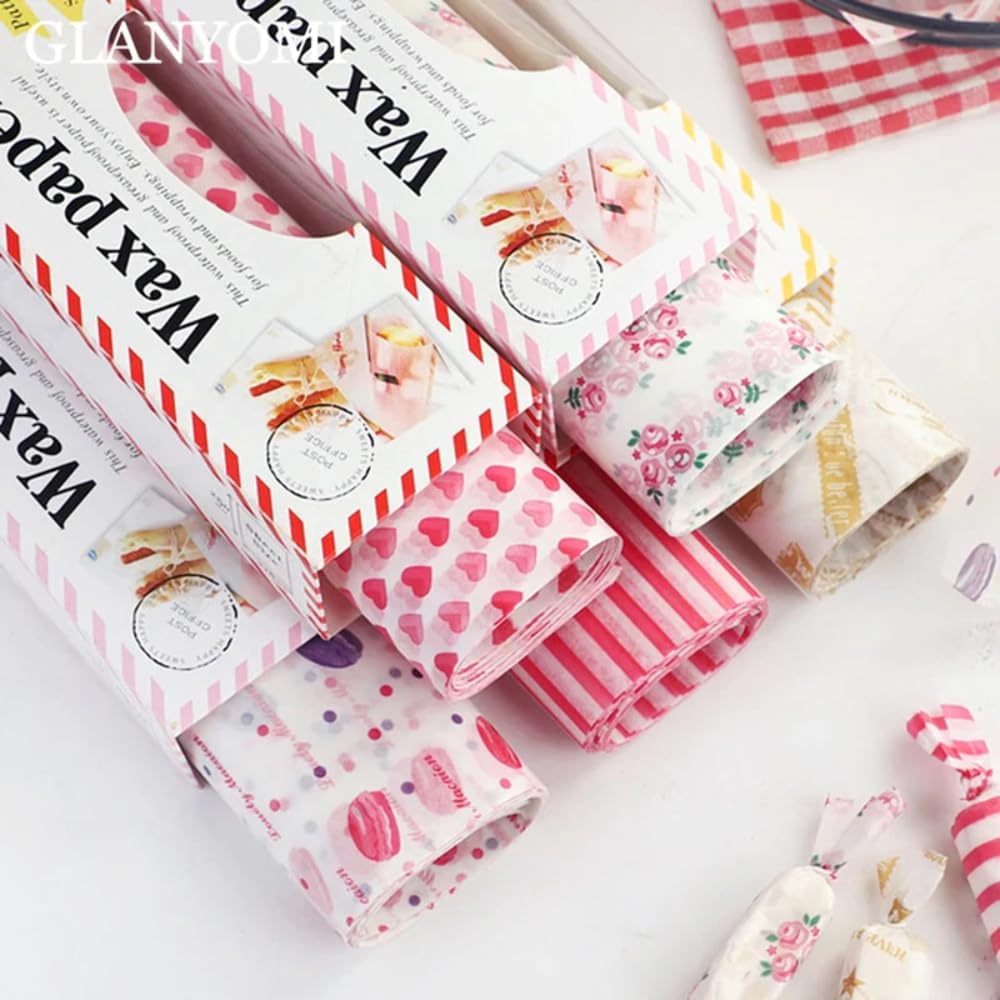 50Pcs Food Grade Wax Paper Sheets - Greaseproof Baking & Wrapping Paper for Bread, Sandwich, Burger, Fries - Perfect for Kitchen, Picnics & Party Food Prep