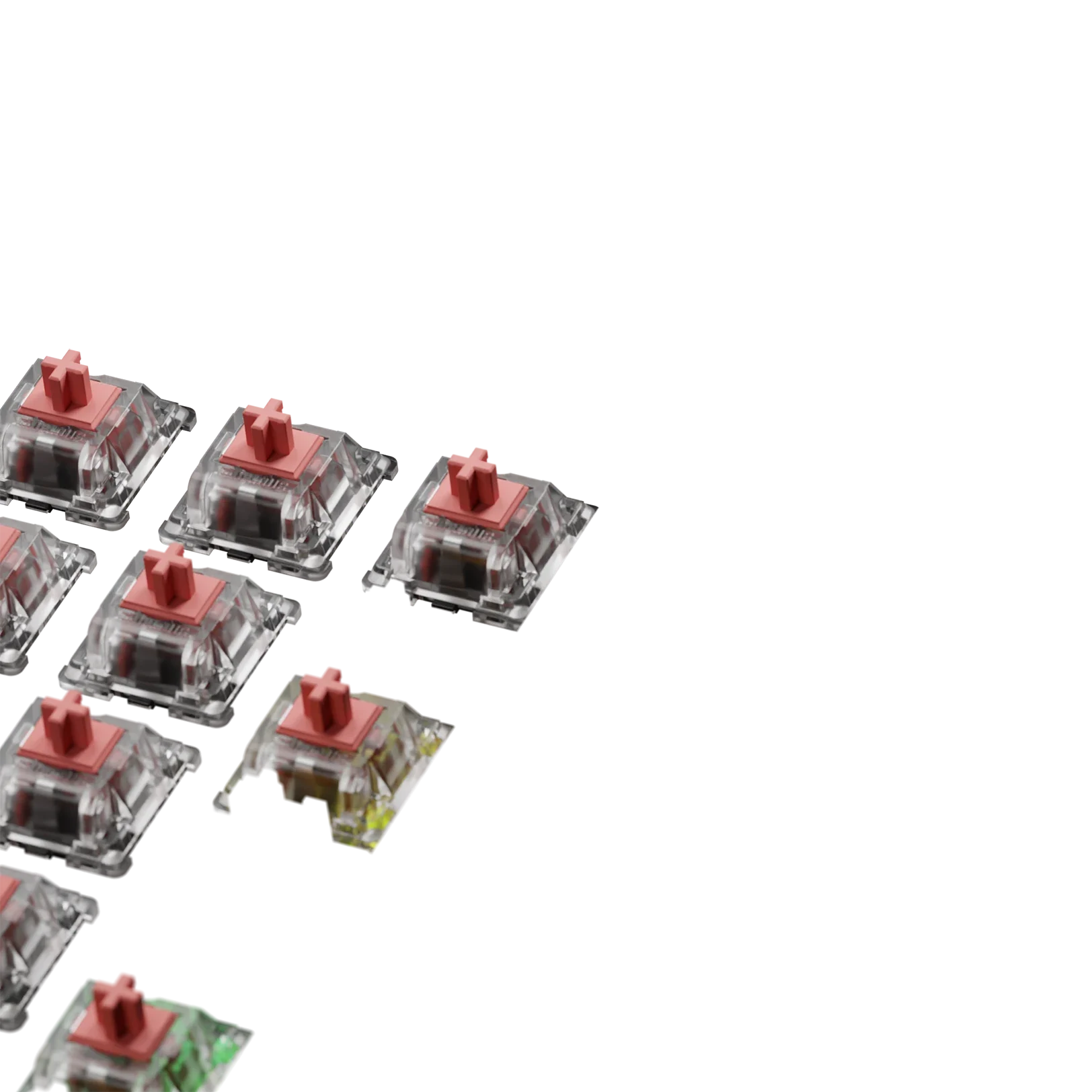 Glorious Fox Ultralight MX 100 ISO Mechanical Keyboard Switches - Smooth Linear Gaming Switches for Esports, Typing & Custom Keyboards (Pack of 100)