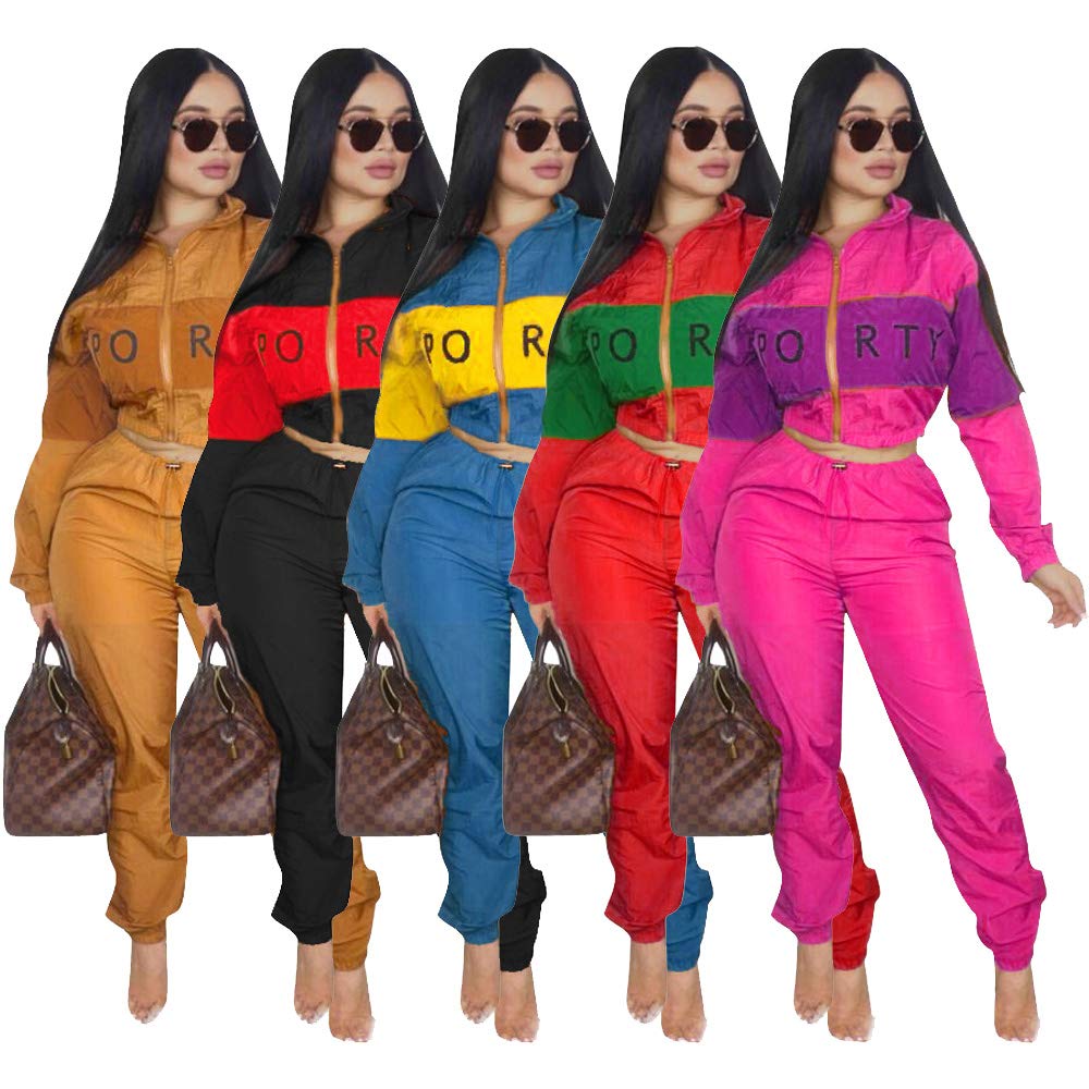 Women's Letter Print Long Sleeve 2-Piece Outfit Set - Casual Round Neck Tracksuit for Lounge Wear, Workout & Street Fashion