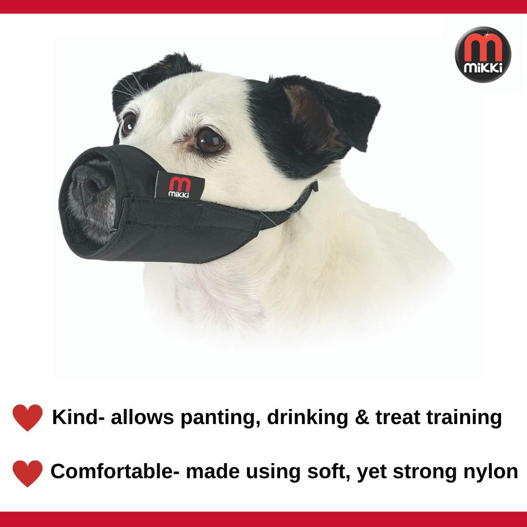 Soft Breathable Nylon Dog Muzzle for Large Dogs (5XL) - Prevent Biting & Chewing - Comfortable & Adjustable - Perfect for Training, Grooming & Vet Visits - Black