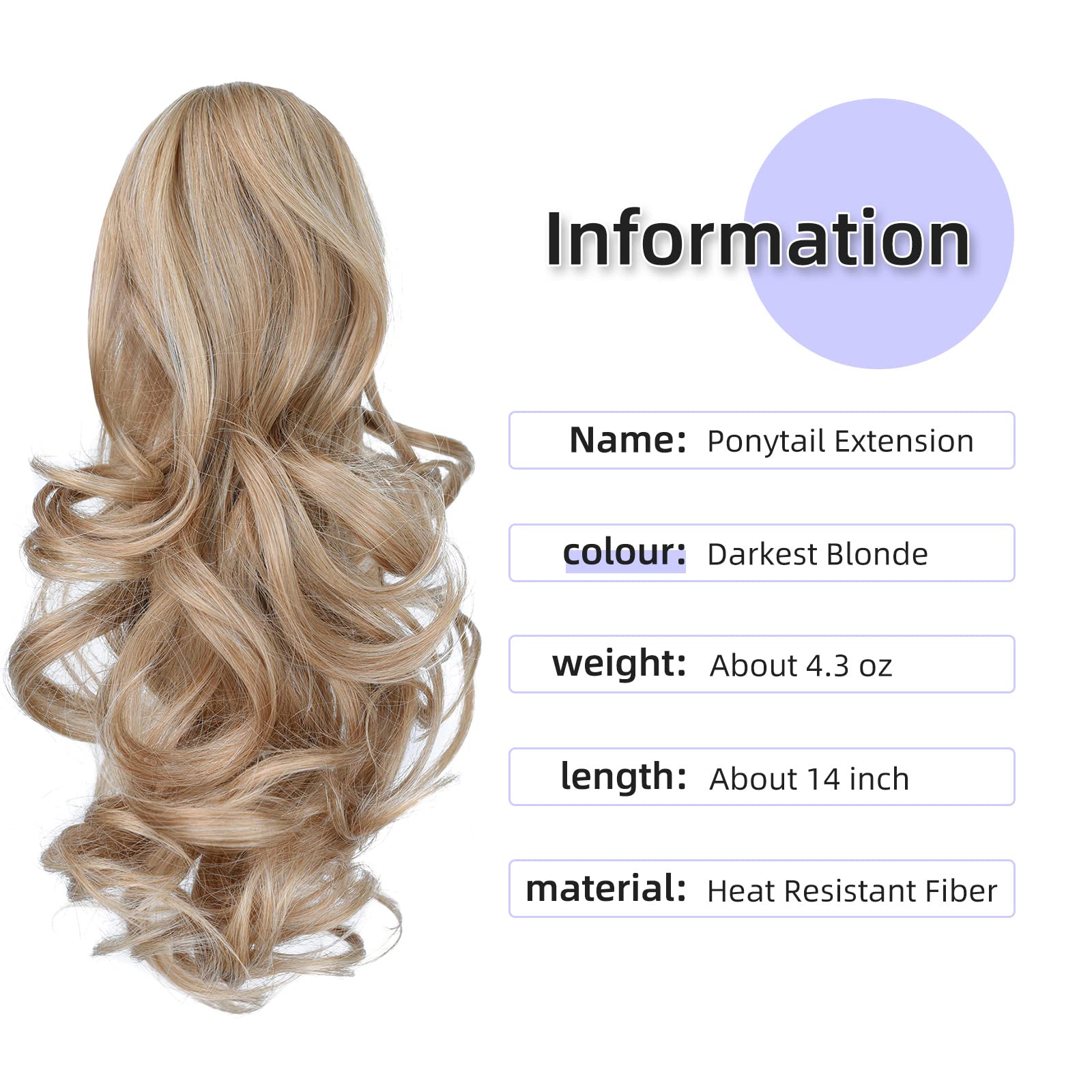 Natural Straight Ponytail Hair Extension with Claw Clip - Seamless Blonde Brown Black Hairpiece for Women - Perfect for Parties, Weddings & Everyday Styling