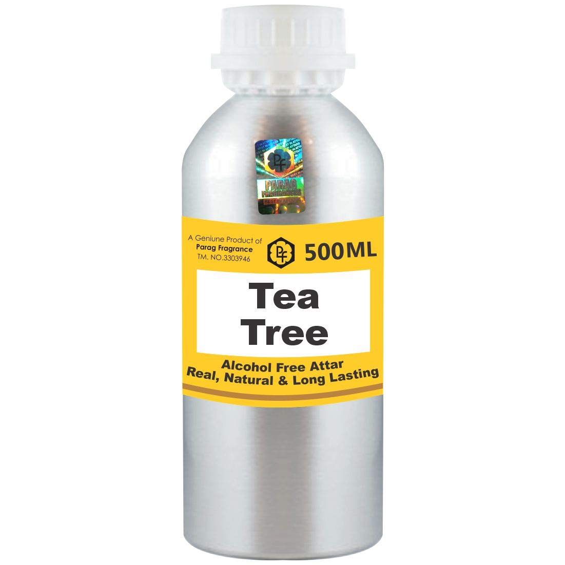 Premium Tea Tree Attar Oil 500ml - Alcohol-Free, Long-Lasting Fragrance for Men & Women | Natural Perfume Oil for Daily Wear, Aromatherapy & Religious Ceremonies | Wholesale Pack | Itra | Scented Oil