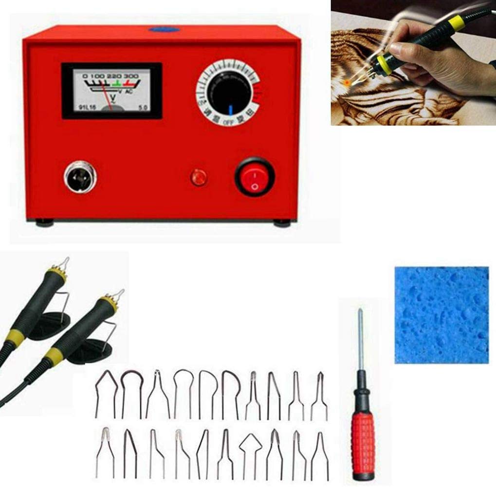 Weimei 110V 50W Wood Burning Kit with Adjustable Temperature & Pointer Display - 2 Pyrography Pens for Wood Crafting, DIY Art Projects, Leather Burning & Home Decor