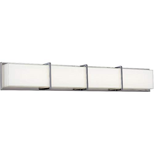 4-Light Chrome Vanity Light Fixture with Dimmable White Glass Shades - Perfect for Bathroom, Bedroom, and Dressing Room Makeup Lighting