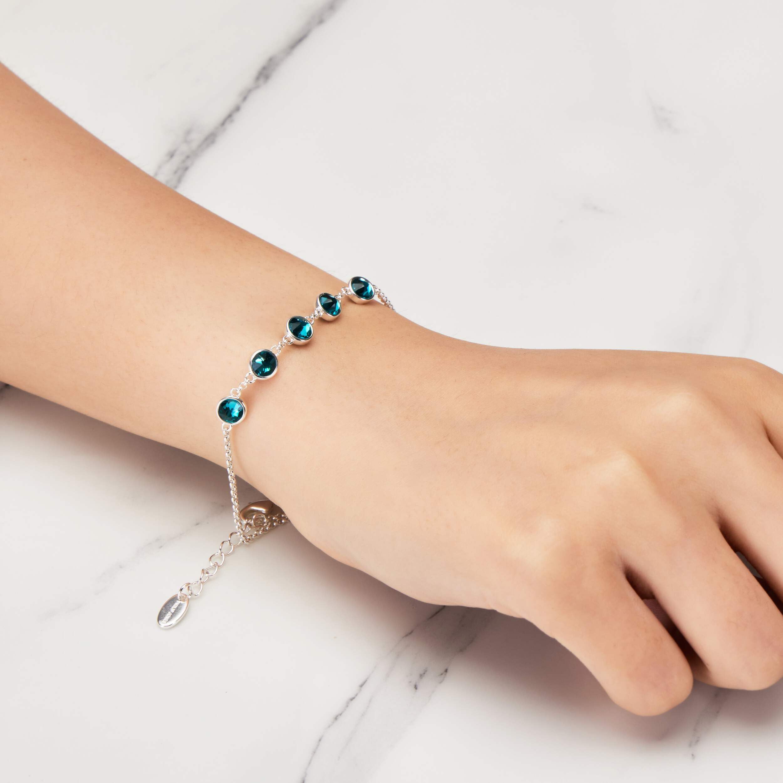 Blue Topaz December Birthstone Bracelet with Zirconia for Gifts & Parties