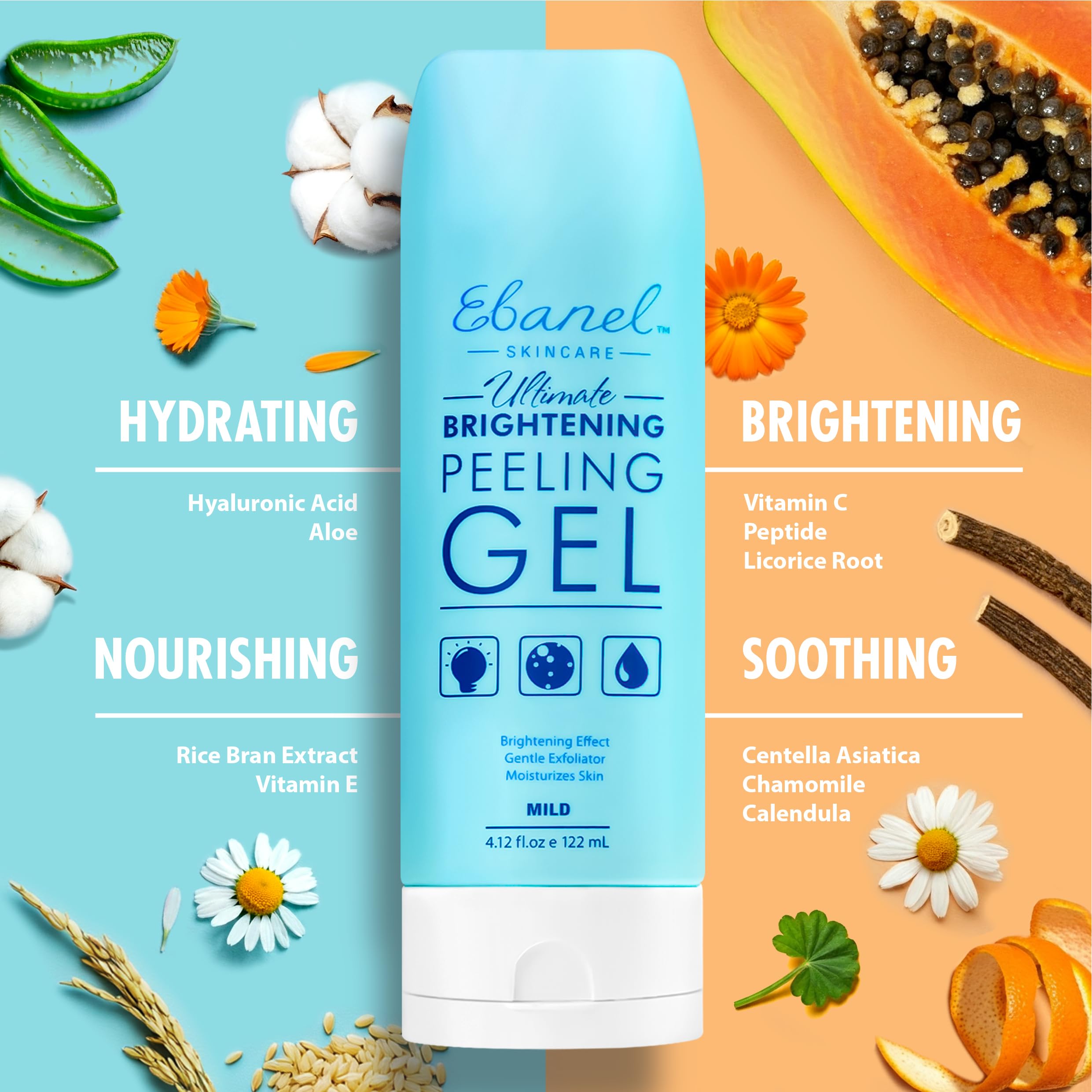 Ebanel Gentle Exfoliating Face Scrub & 30% AHA 2% BHA Chemical Peel Kit - Dermatologist-Recommended Facial Exfoliant for Acne, Blackheads & Dull Skin - Perfect for Daily Skincare Routine & Spa Night