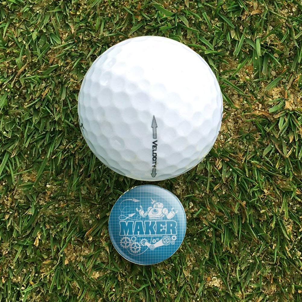 GRAPHICS & MORE Blueprint Design Robot & Gears Golf Divot Repair Tool & Ball Marker - Perfect Golf Accessories for Course Play & Gift Giving