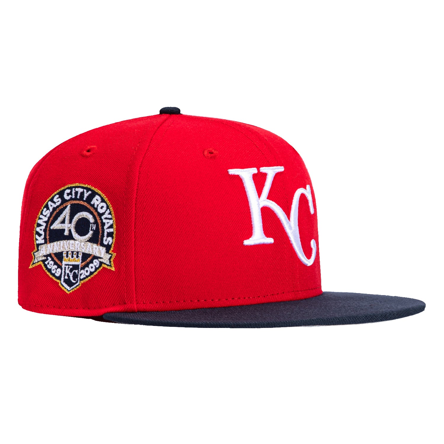 New Era 59Fifty Kansas City Royals 40th Anniversary Patch Snapback Hat - Red & Navy Blue Baseball Cap for Men & Women - Perfect for Royals Games, Sports Events & Casual Wear