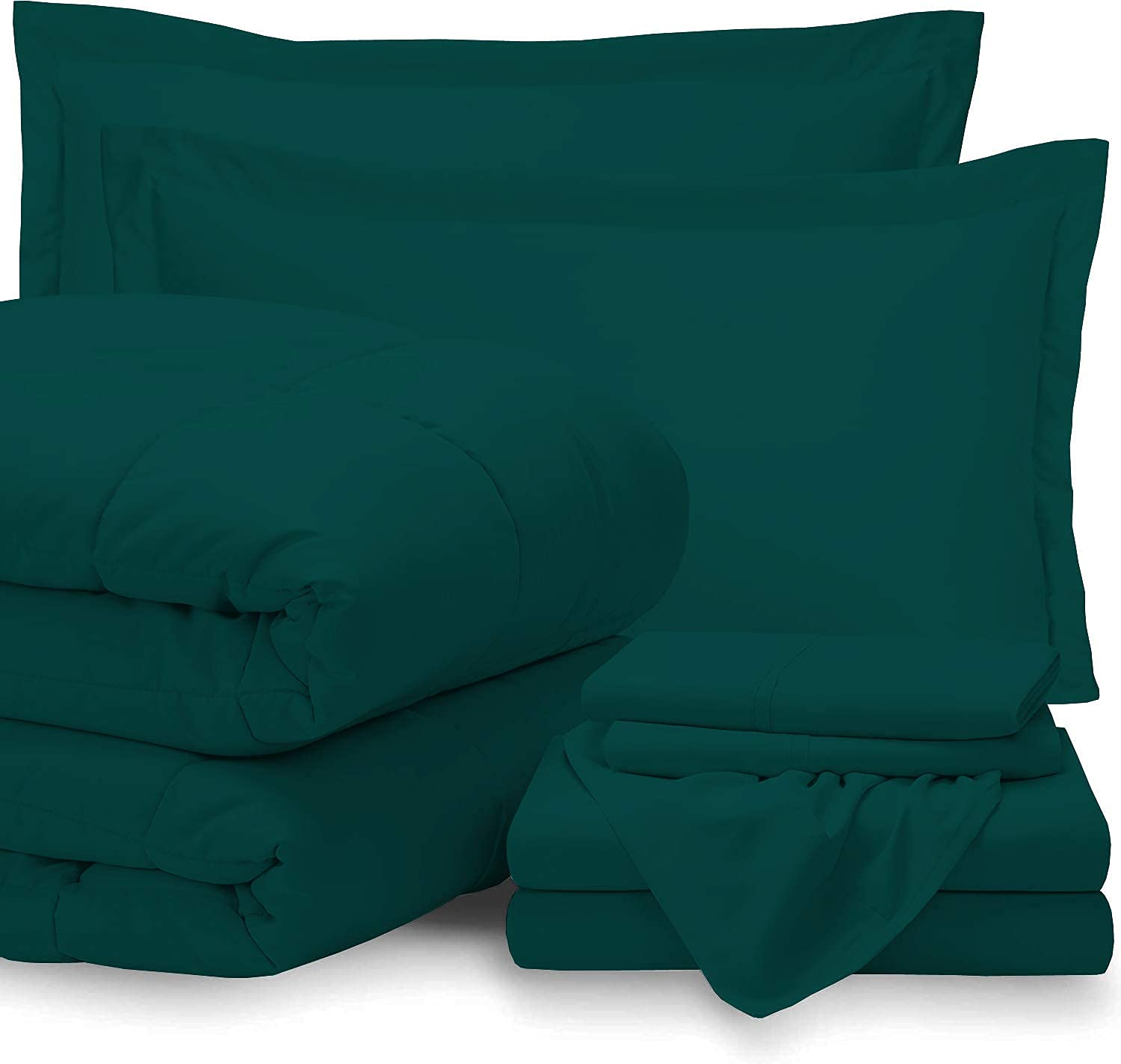 7-Piece Queen Size Bed in a Bag Comforter Set - 600 Thread Count 100% Cotton, 15