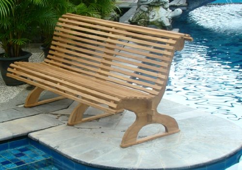 Premium Teak Wood Outdoor Garden Bench - 6ft Weather-Resistant Patio Furniture for Backyard, Poolside & Garden Decor (Natural Wood Finish)