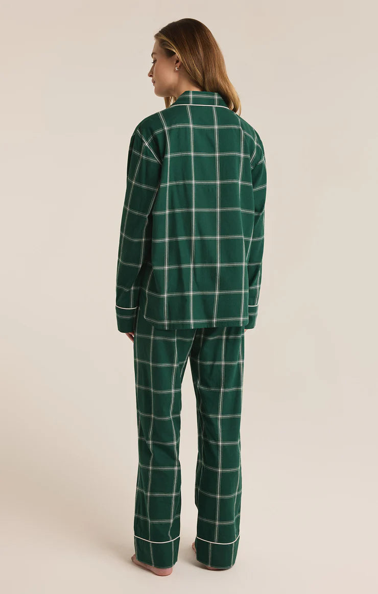 Z Supply Dreamer Plaid Set in Noble Fir - Cozy Loungewear for Women, Perfect for Relaxing at Home, Casual Outings & Holiday Comfort