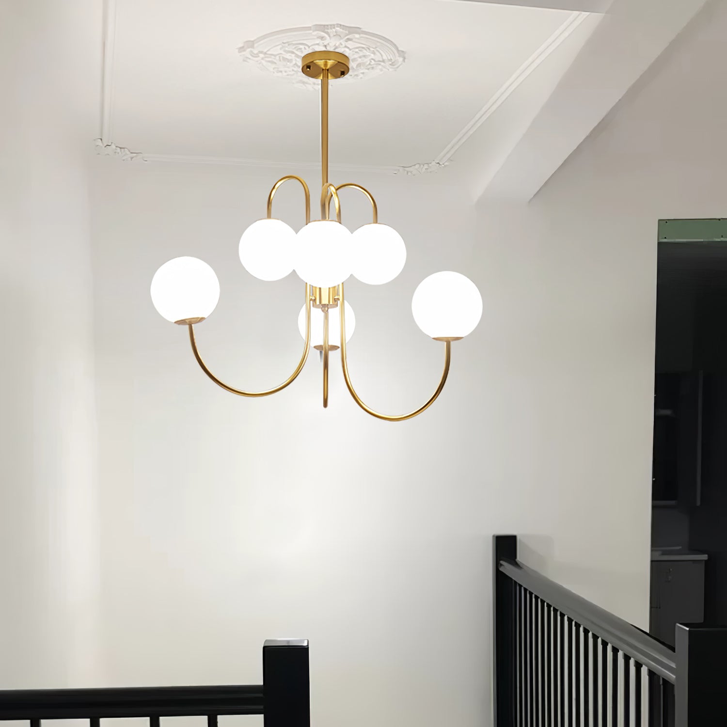Elegant Gooseneck Chandelier - Modern Adjustable Ceiling Light Fixture for Dining Room, Bedroom, or Living Room Decor