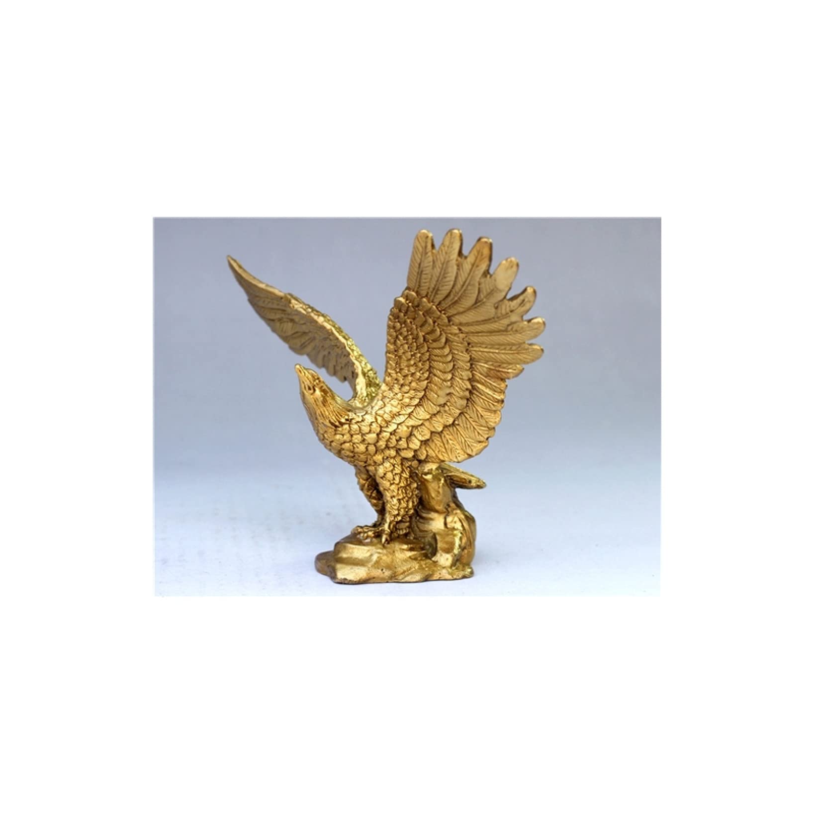KKONION Handmade Brass Eagle Statue - Feng Shui Fortune Sculpture for Home & Office Decor, Unique Gift Idea for Housewarming & Spiritual Protection