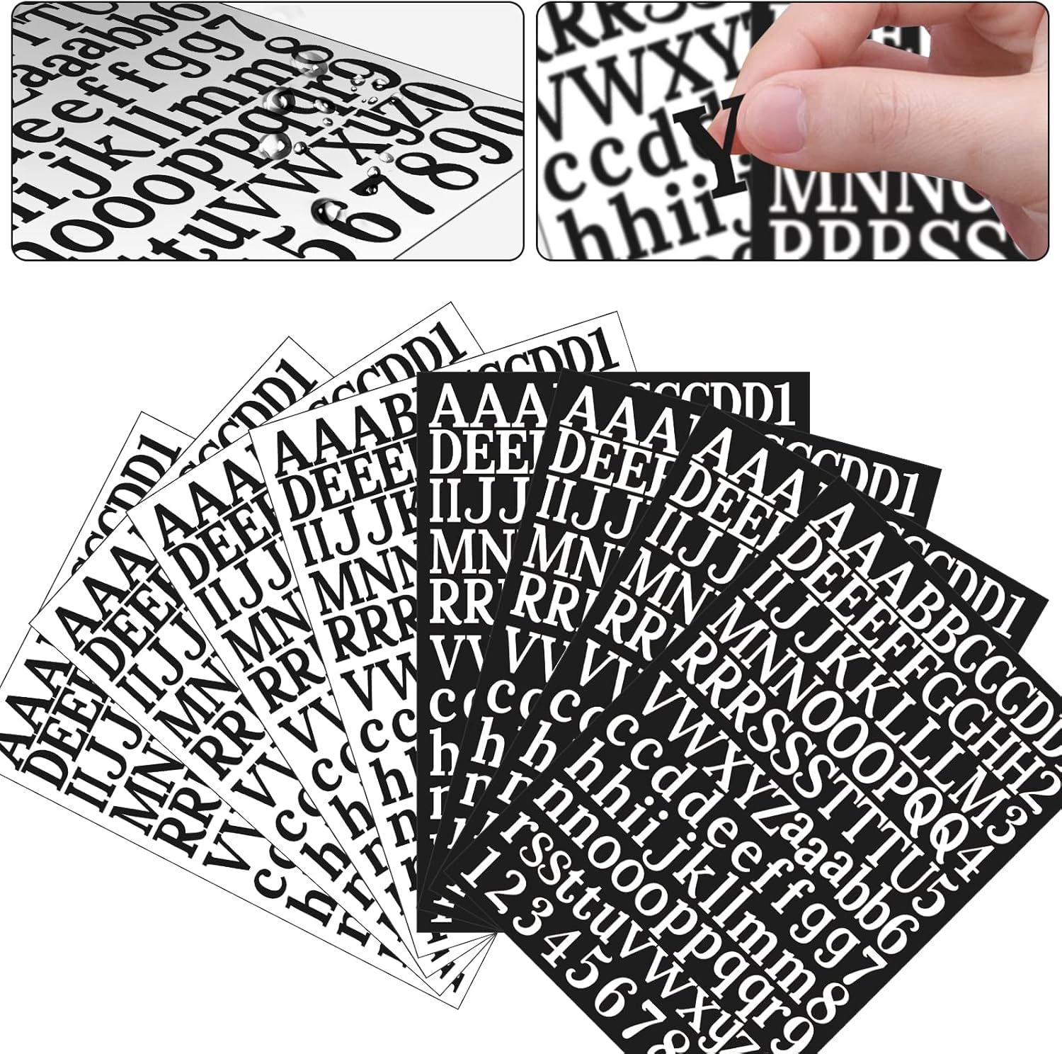 1210-Piece Self-Adhesive Vinyl Letter Stickers - Alphabet & Number Decals for Signs, Doors, Cars, Business Address (Black) | Perfect for Home Decor, Mailbox Labeling, Vehicle Customization & Office Signage