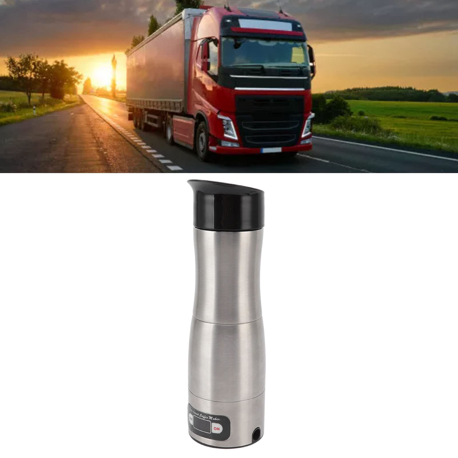 Portable Electric Coffee Maker for Car - 12V/24V Travel Espresso Machine, Compact & Fast Brewing - Perfect for Road Trips, Camping & Office Use
