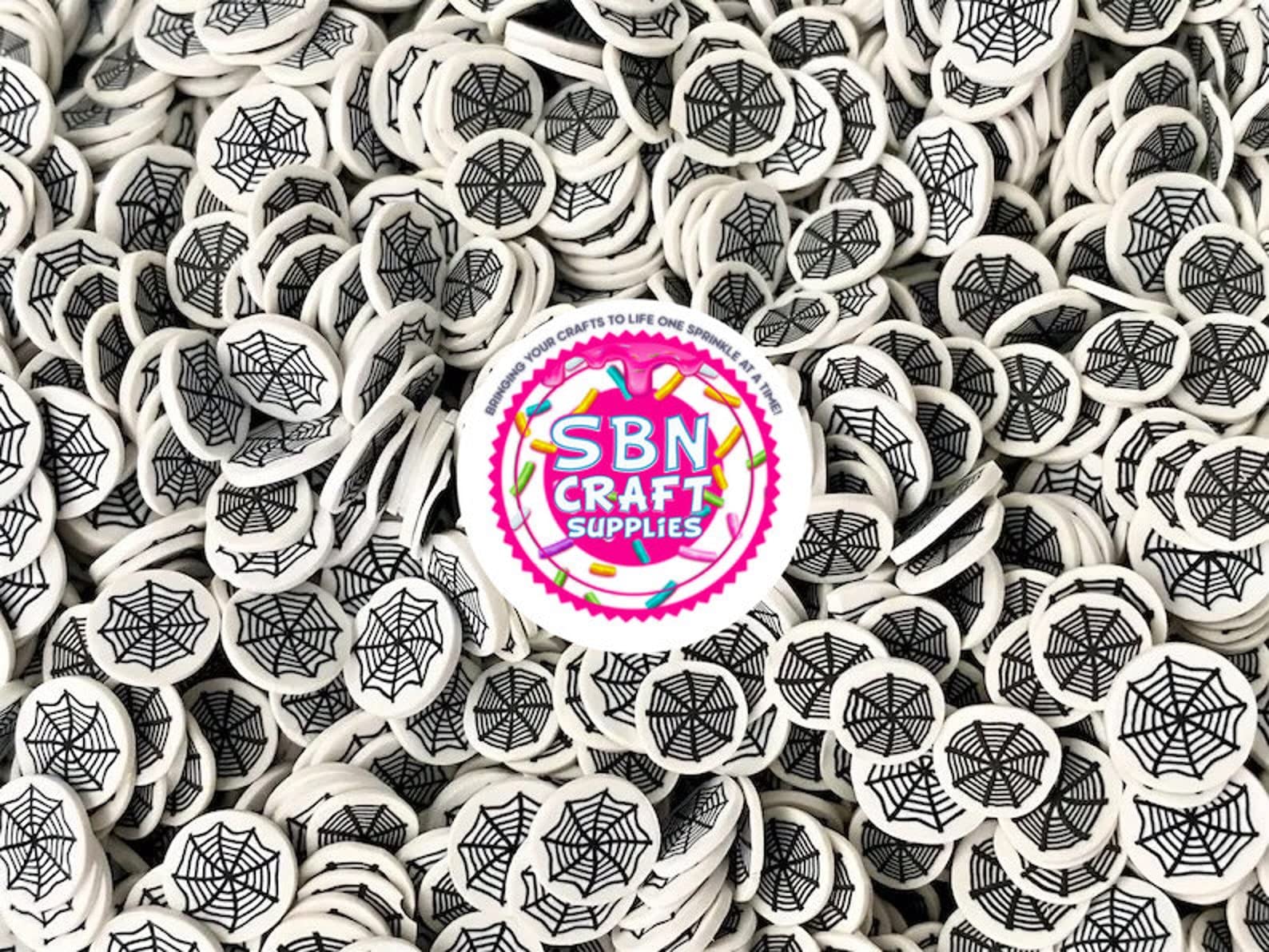 50g Fake Halloween Sprinkles - Fake Candy & Cake Decorations for Polymer Clay, Fake Dessert & Deco Toppings (Spider Web Design) - Perfect for DIY Crafts, Halloween Party Decor & Fake Food Displays