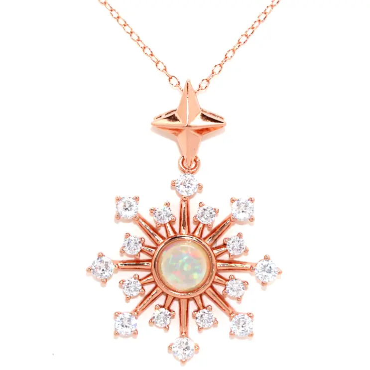 Ella Opal Burst Pendant Necklace - Elegant Crystal Jewelry for Women, Perfect Gift for Birthday, Anniversary & Special Occasions | Dainty Layering Necklace for Everyday Wear & Evening Outfits