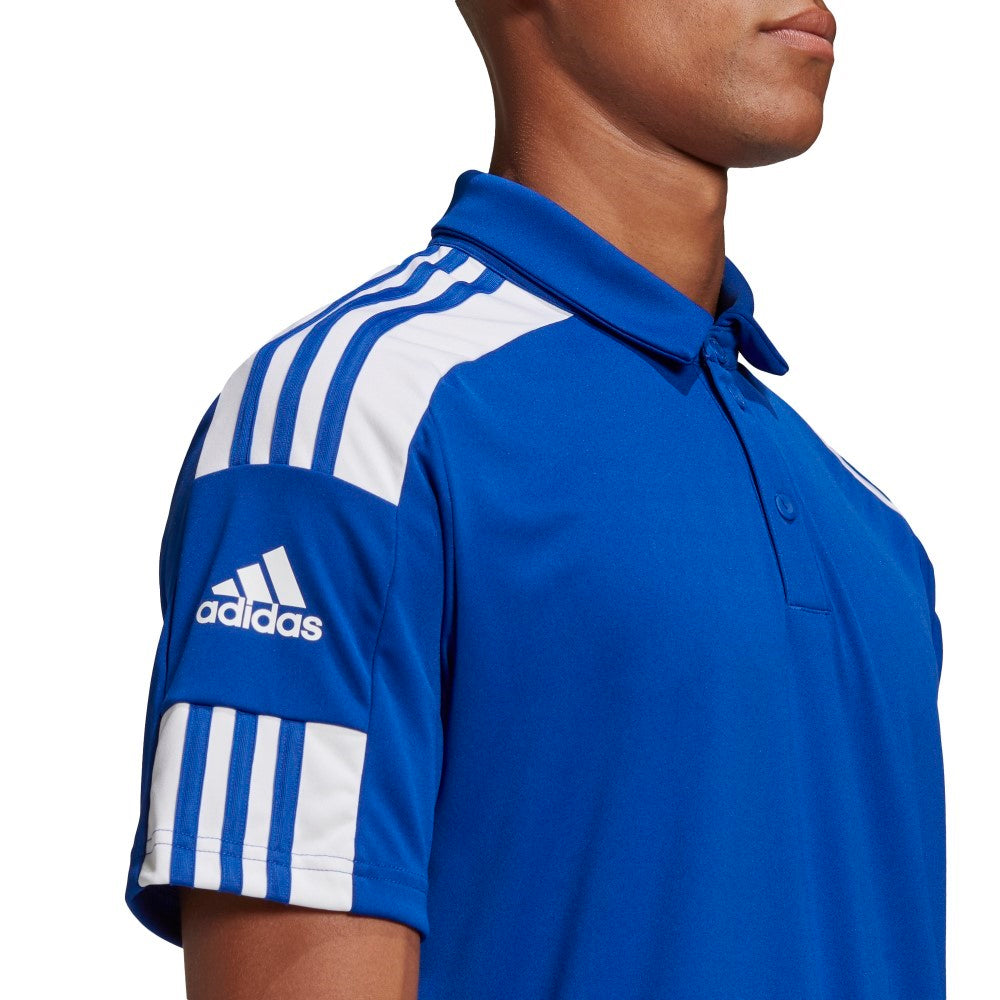 Adidas Adult Squadra 21 Polo Shirt - Royal/White - Men's Athletic Performance Golf & Casual Wear - Moisture Wicking & UV Protection for Sports & Outdoor Activities
