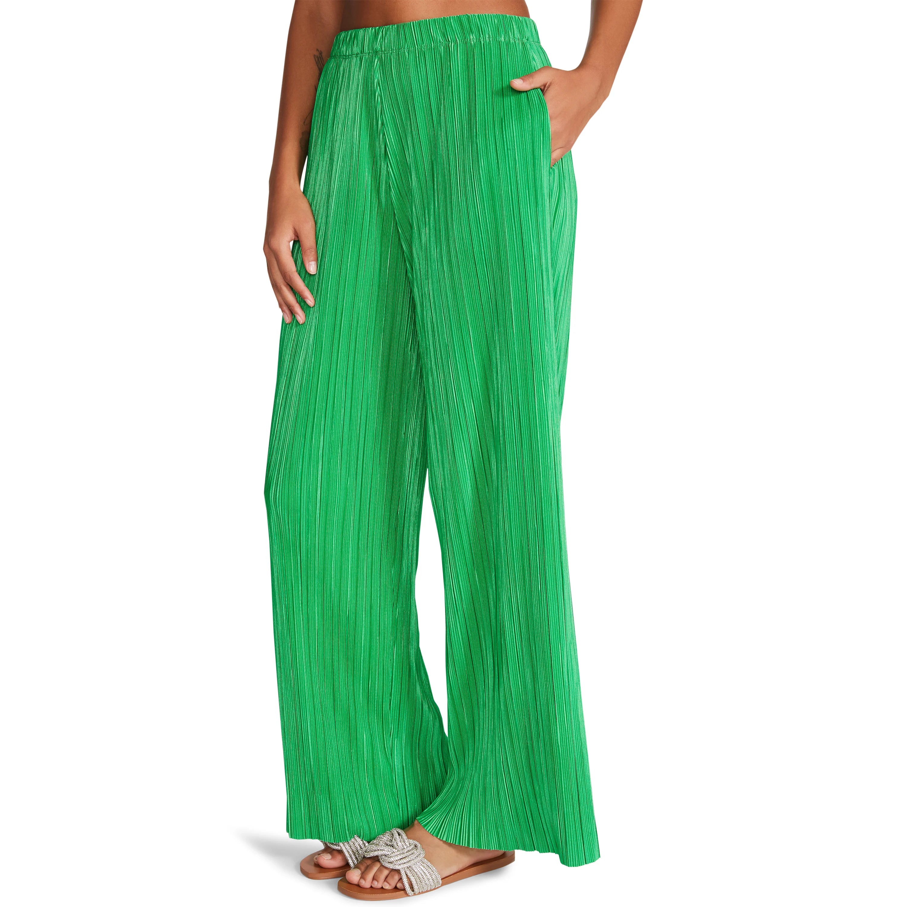 Addy Pant - Bright Green High Waisted Stretch Yoga Pants for Women | Comfortable Workout Leggings for Running, Gym & Lounge