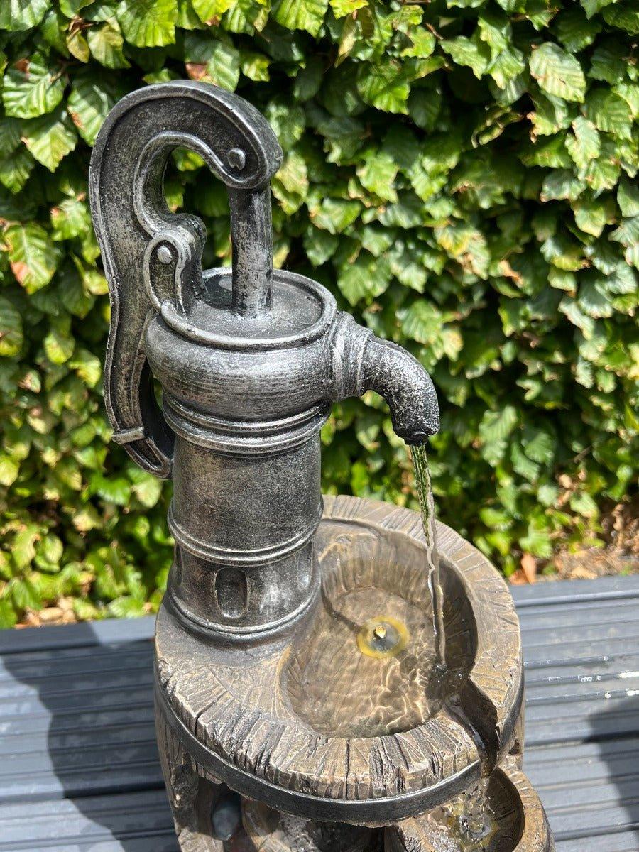 3-Tier Barrel Water Fountain with LED Lights - Outdoor Garden Decor, Relaxing Patio & Backyard Water Feature
