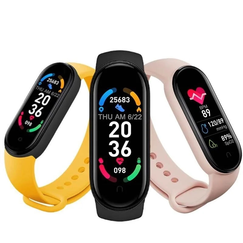 M6 Sport Smartwatch - Fitness Tracker with Heart Rate Monitor, Sleep Tracking, Music Playback & Waterproof Design for Running, Swimming & Outdoor Activities