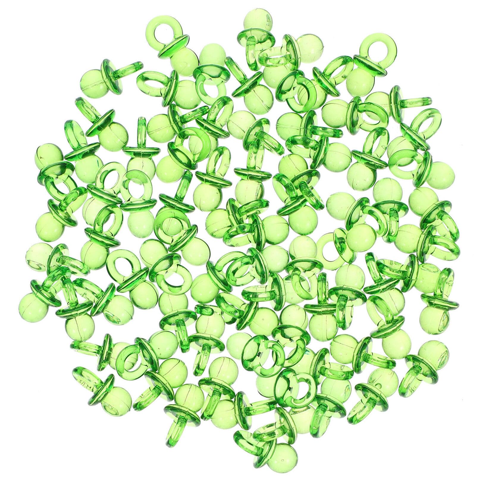 2 Pack Acrylic Baby Pacifiers - Gender Neutral Baby Shower Favors, Gender Reveal Party Decorations for DIY Baby Showers, Birthdays & Newborn Celebrations - Perfect for Party Decor, Gift Bags & Photo Props (Green)