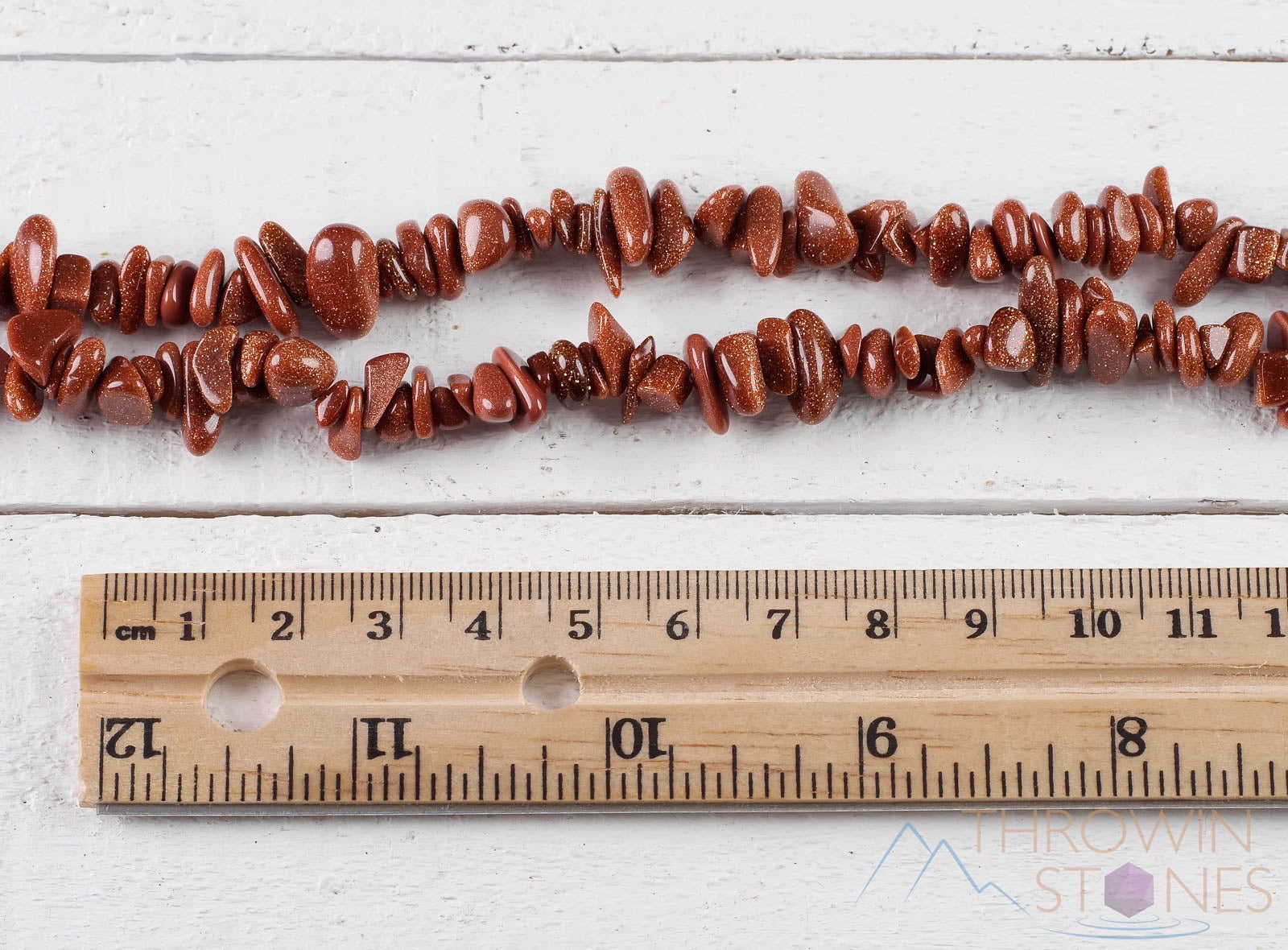 GOLDSTONE Crystal Necklace - Handmade Chip Bead Long Necklace for Women | Boho Jewelry, Layering Necklace, Gift for Her | Perfect for Yoga, Meditation & Spiritual Healing
