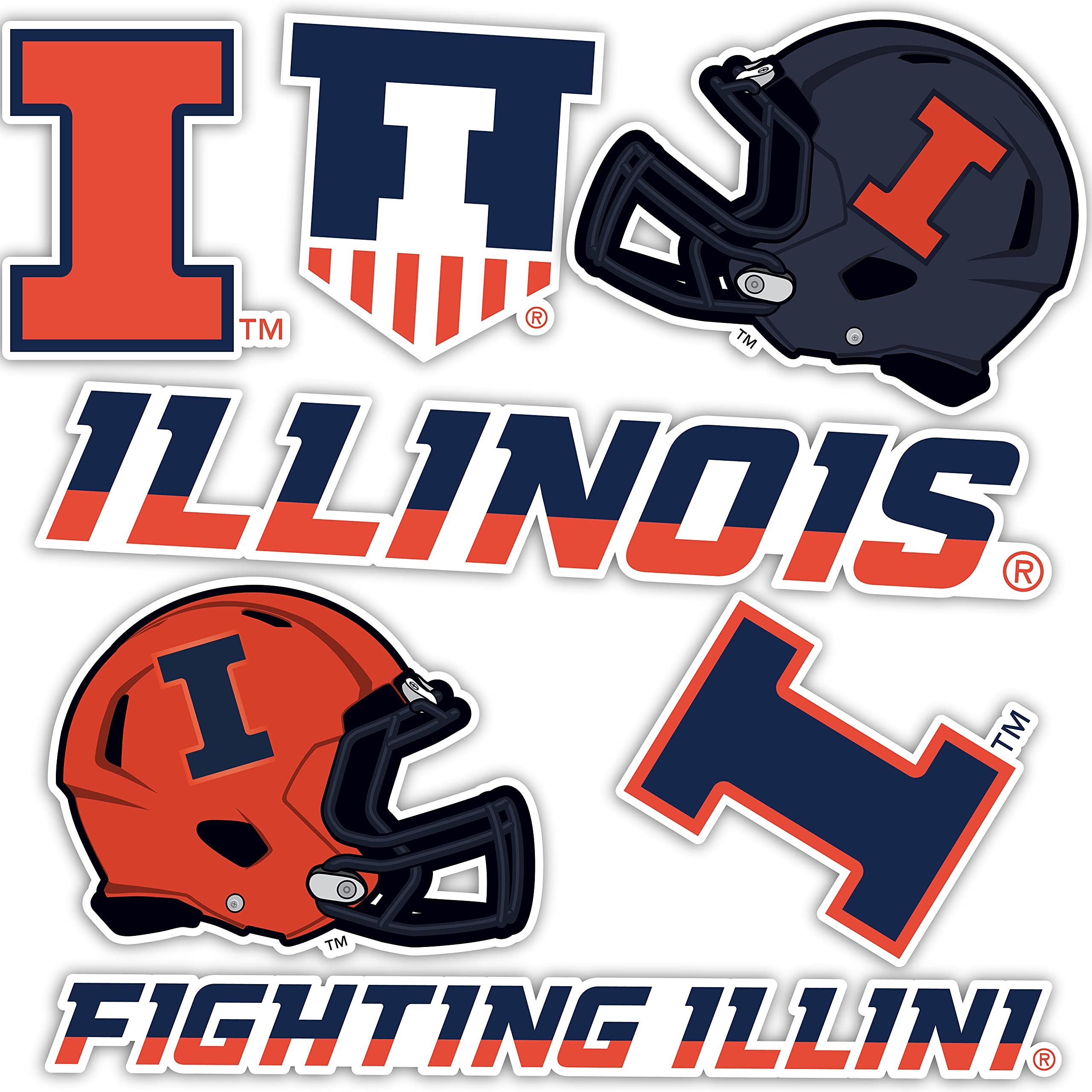 University of Illinois Fighting Illini Vinyl Decals - Desert Cactus Design Stickers for Laptop, Water Bottle, Car & Scrapbooking - Perfect for School Spirit, College Gifts & Fan Accessories