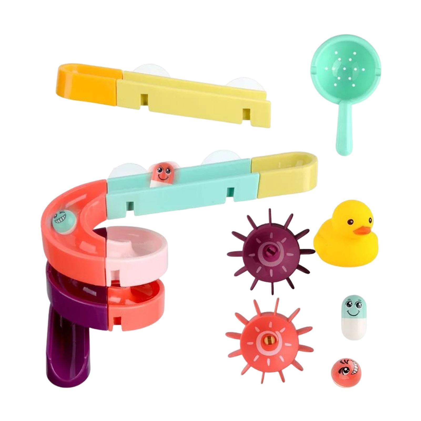 Duck Bathtub Slide Toy - Interactive Track Building & Educational Shower Game for Kids | Fun Bath Time Learning Toy for Toddlers | Perfect for Bathtub Play, Sensory Development & Early STEM Learning