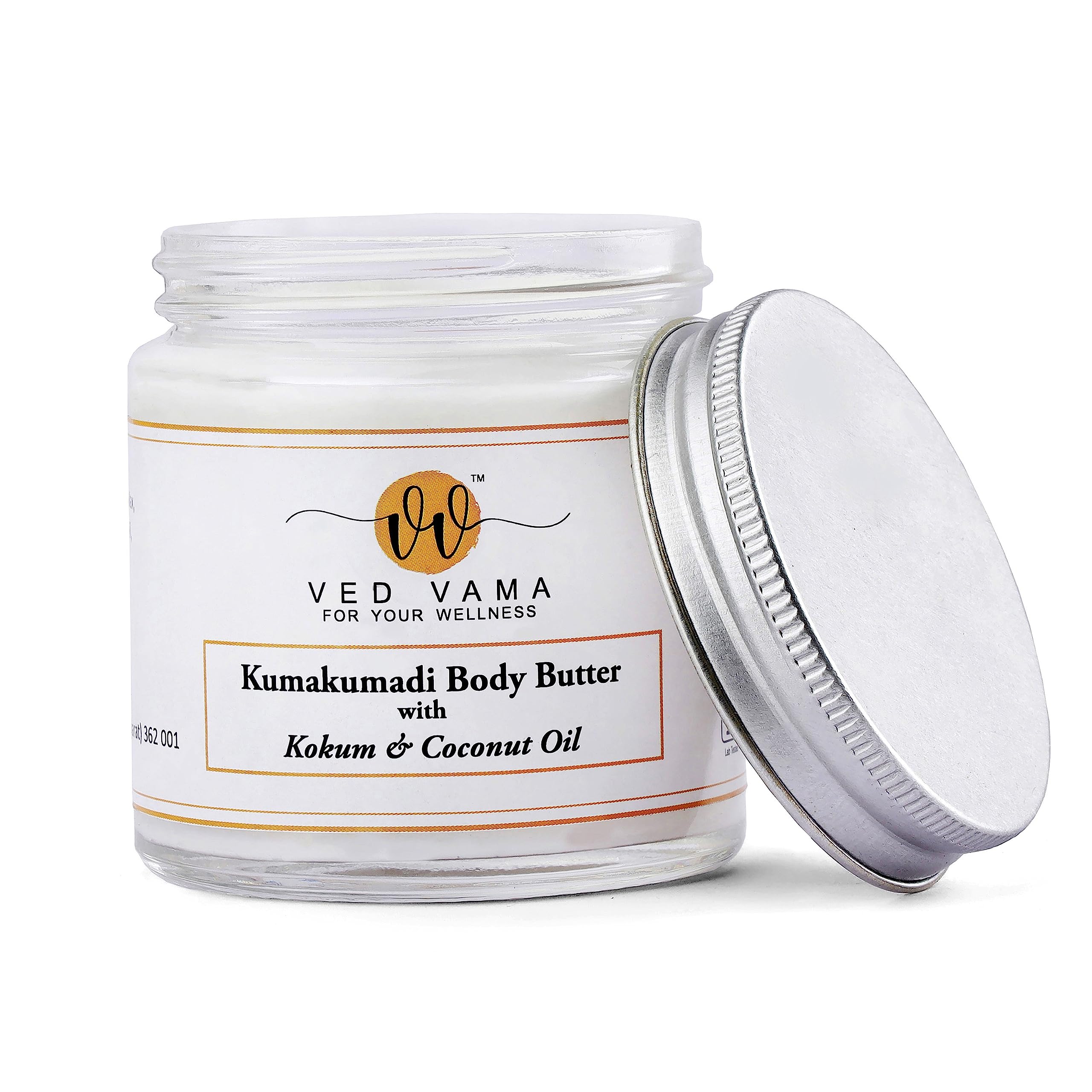 Vedvama Kumkumadi Body Butter for Dry Skin - 100ml with Kokum & Coconut Oil | Deep Moisturizing & Nourishing | Perfect for Daily Skincare & Nighttime Routine