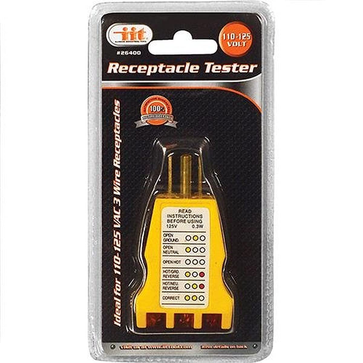 26400 2-Pack Electrical Outlet Tester - GFCI Receptacle Tester with Color-Coded Faulty Wire Finder - Ideal for Home, Office & Electrician Safety Checks