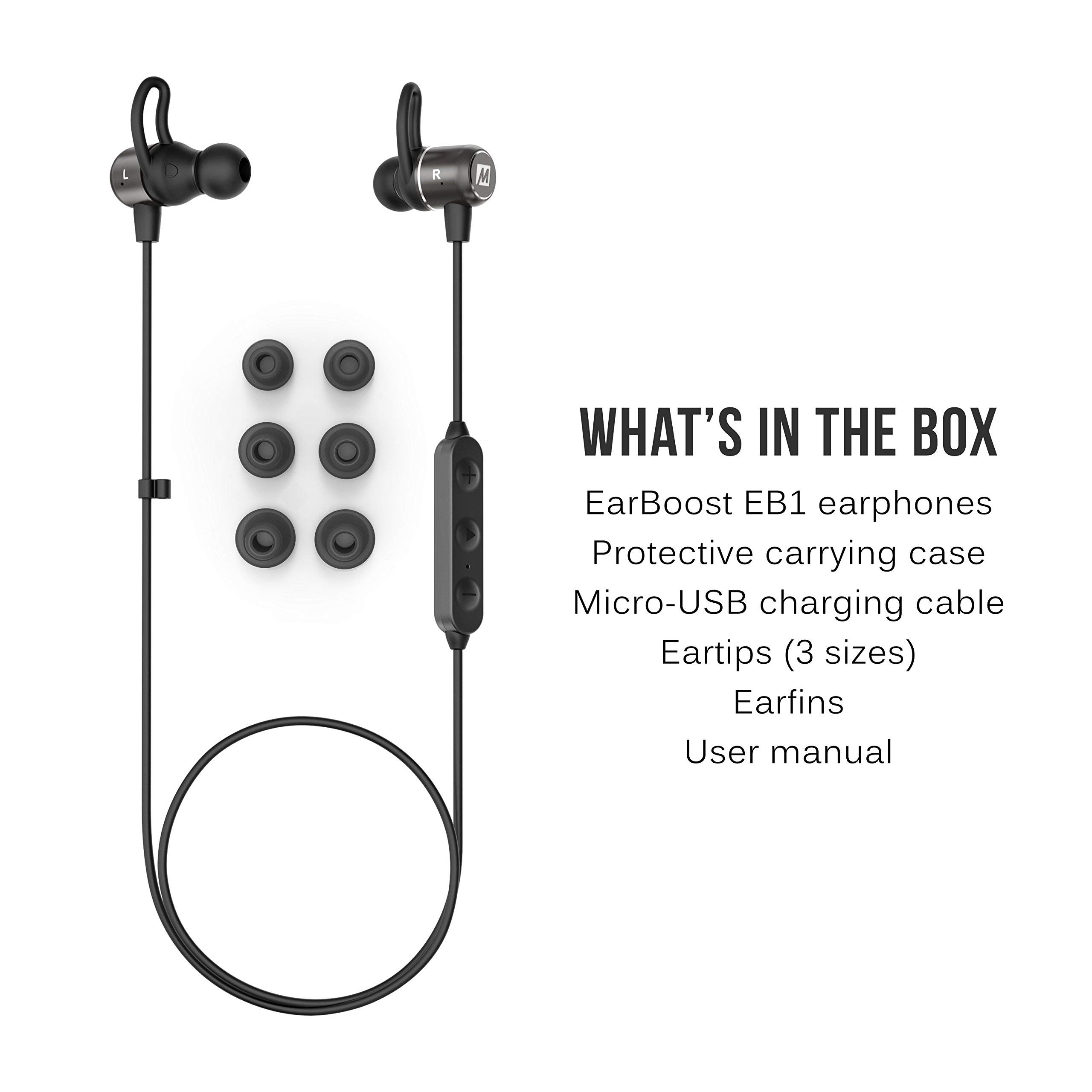 MEE Audio EB1 Bluetooth Wireless Earbuds with Adaptive Audio Enhancement - Perfect for Workouts, Commuting & Travel