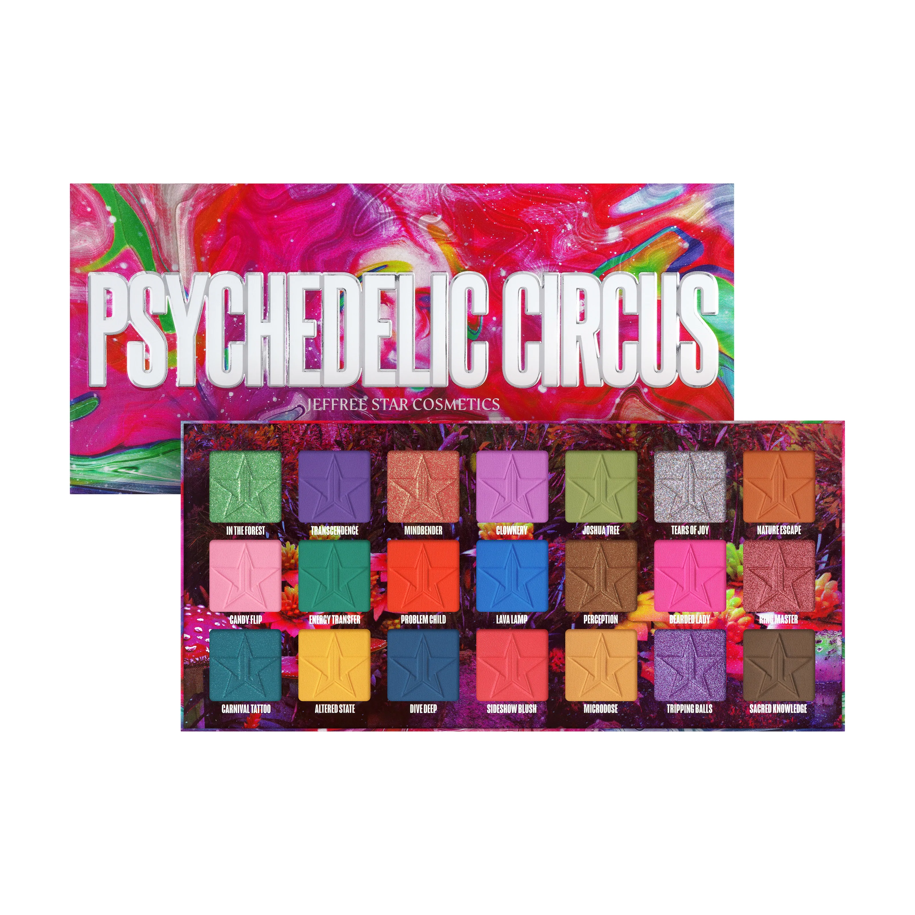 Psychedelic Circus Artistry Palette - Vibrant Color Makeup Set for Bold & Creative Looks - Perfect for Halloween, Costume Parties & Festival Makeup