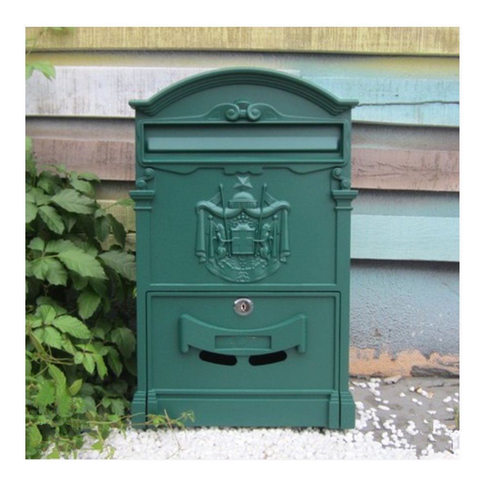European Classical Villa Mailbox - Baroque Style Waterproof Outdoor Post Mailbox with Lock - Perfect for Garden, Farmhouse, and Countryside Homes