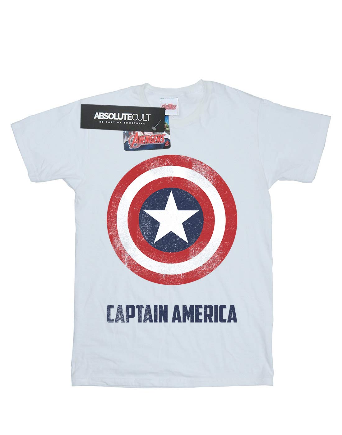 Marvel Captain America Shield Graphic T-Shirt for Boys Age 7-8 - White Superhero Costume & Casual Wear