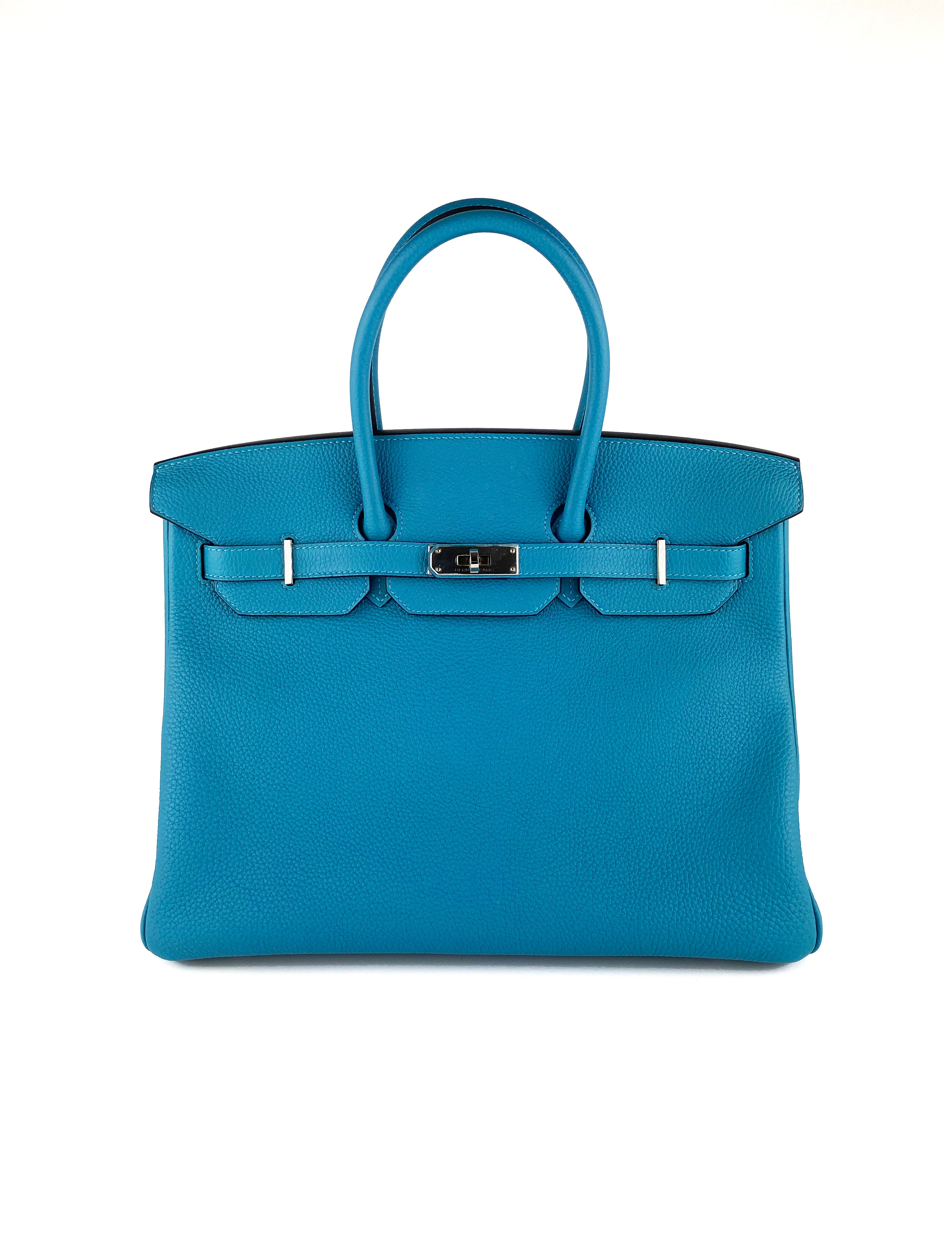 Authentic Hermes Birkin 35 Handbag in Turquoise Togo Leather - Luxury Designer Shoulder Bag for Women, Perfect for Work, Travel & Special Occasions