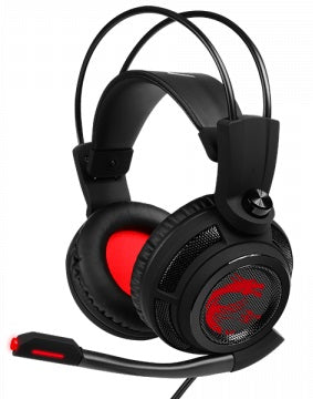 MSI DS502 Gaming Headset with Voice Changer - Noise Cancelling Mic, Comfortable Ear Cushions for PC/PS5/Xbox (Perfect for Streaming, Competitive Gaming & Voice Chat)