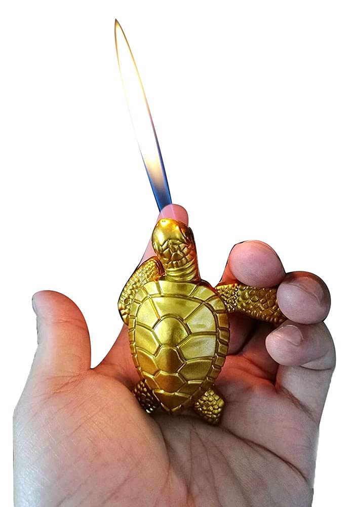 Funny Metal Golden Turtle Lighter - No Butane for Outdoor & Gifts