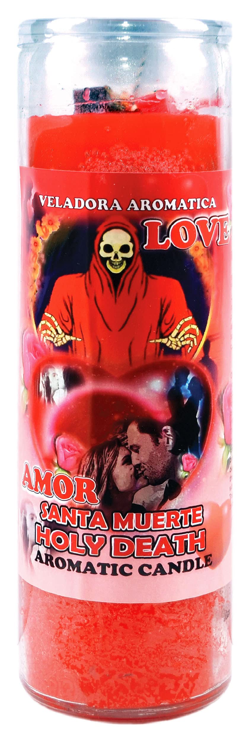 12-Piece Santa Muerte Red Love Candles Set - Holy Death Cocktail Candles for Altar Decor, Love Spells & Spiritual Rituals - Perfect for Home Blessings, Meditation & Witchcraft Supplies