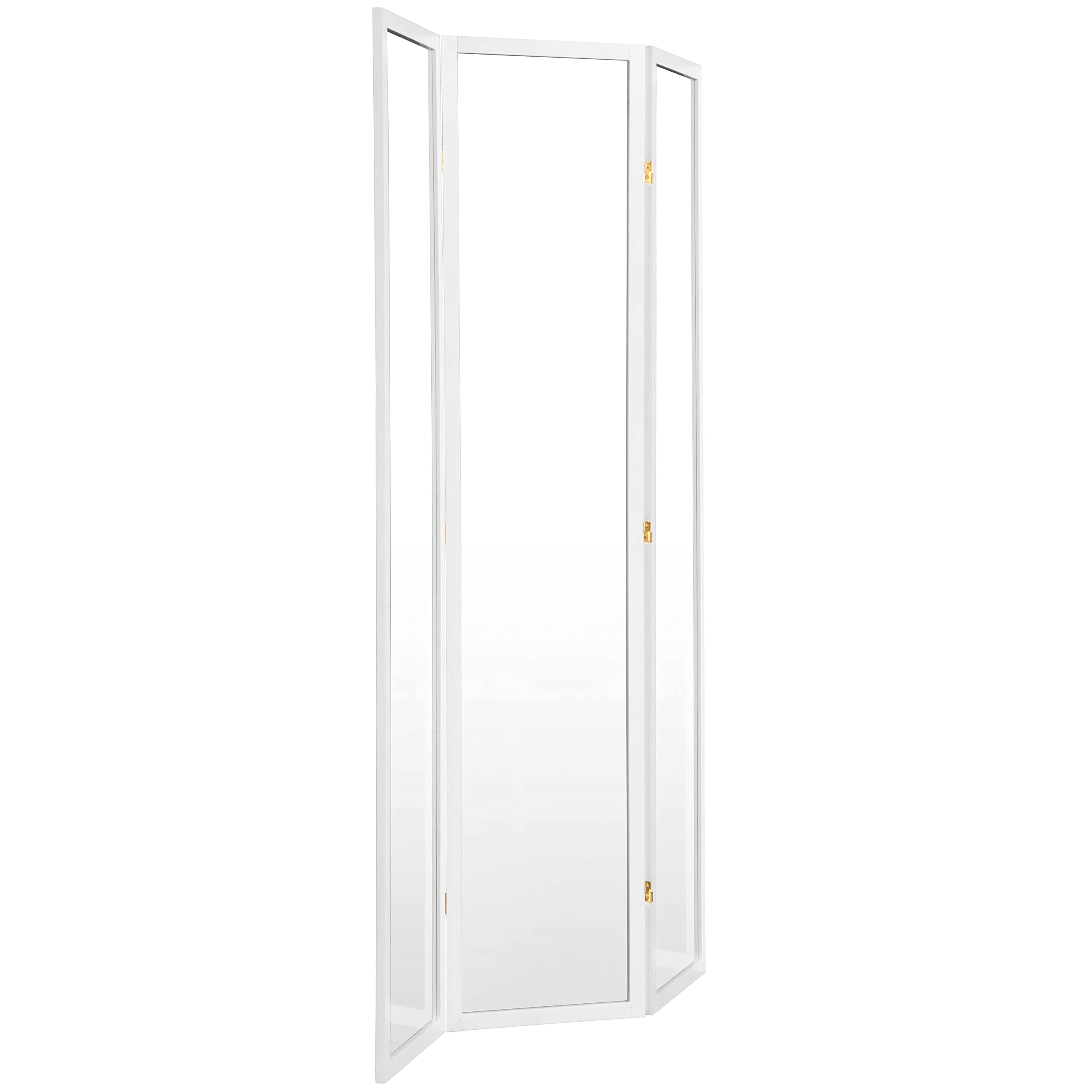 7 ft. Tall Clear Plastic Partition White 3 Panel - Office, Restaurant & Retail Safety Divider for Social Distancing & Privacy Protection
