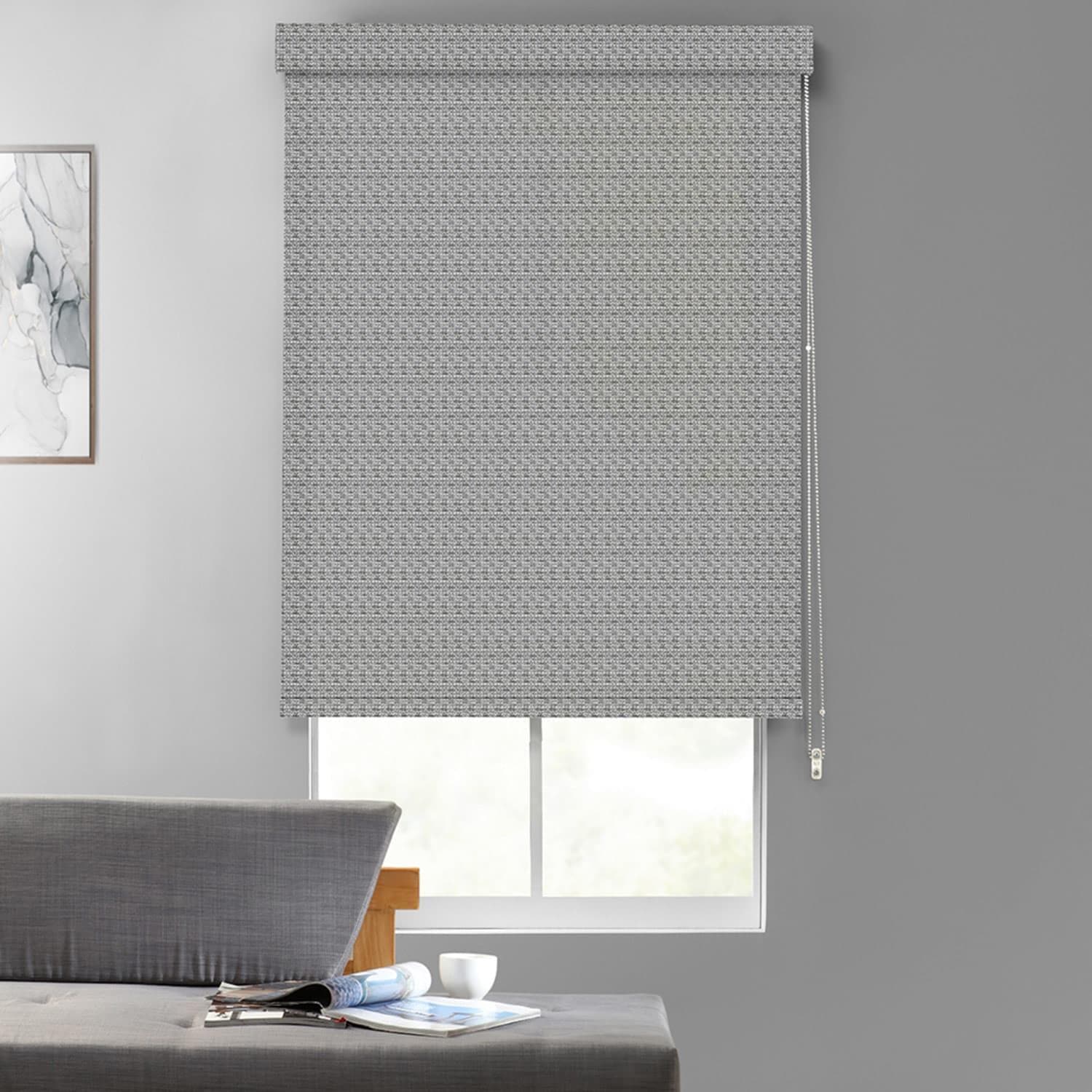 Blackout Roller Shades with BasketWeave Texture - Light Blocking Window Coverings for Bedroom, Living Room & Office