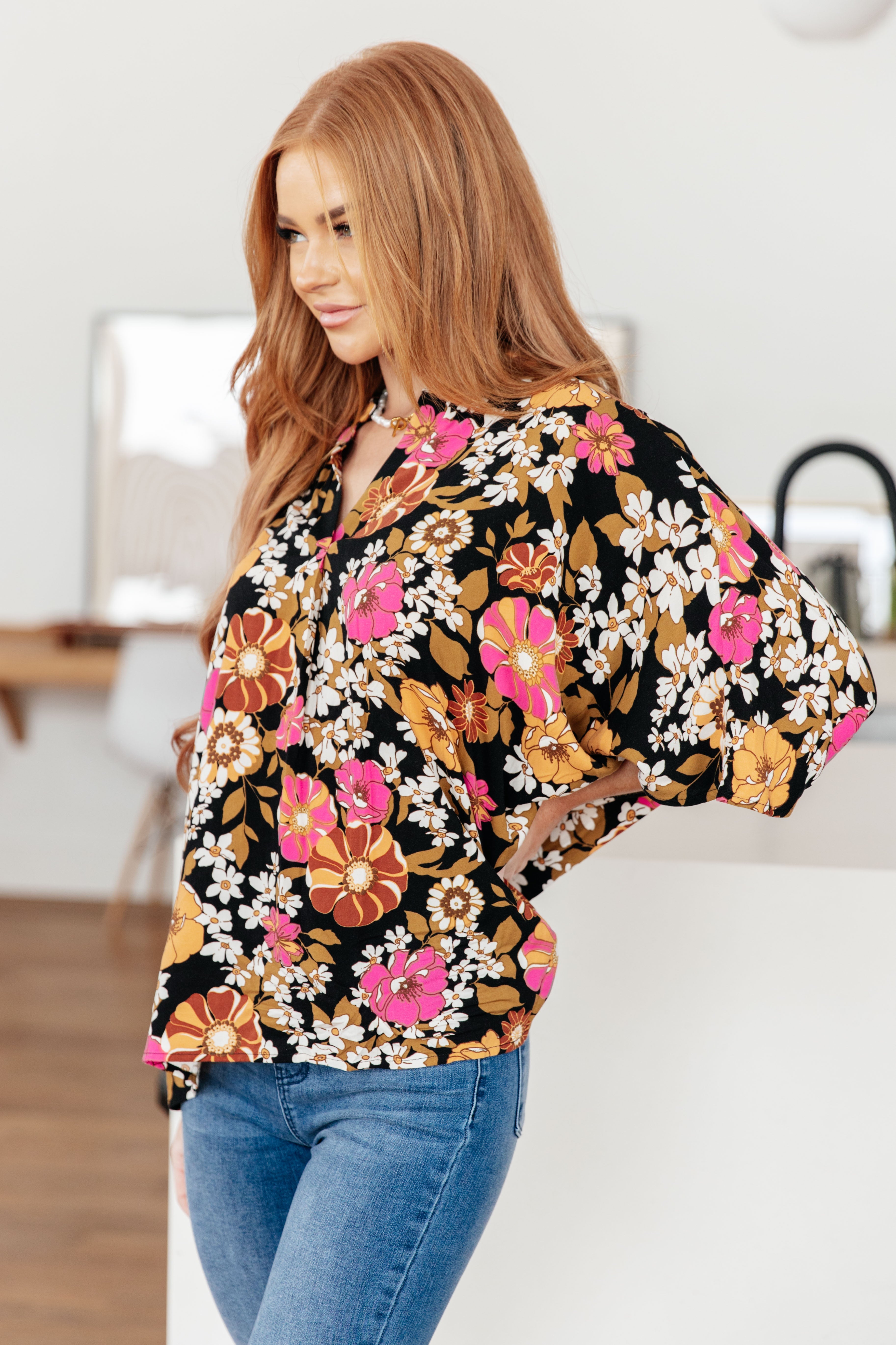Take Another Chance Floral Print Women's Blouse - Stylish Floral Top for Casual Wear, Date Night & Spring Outfits