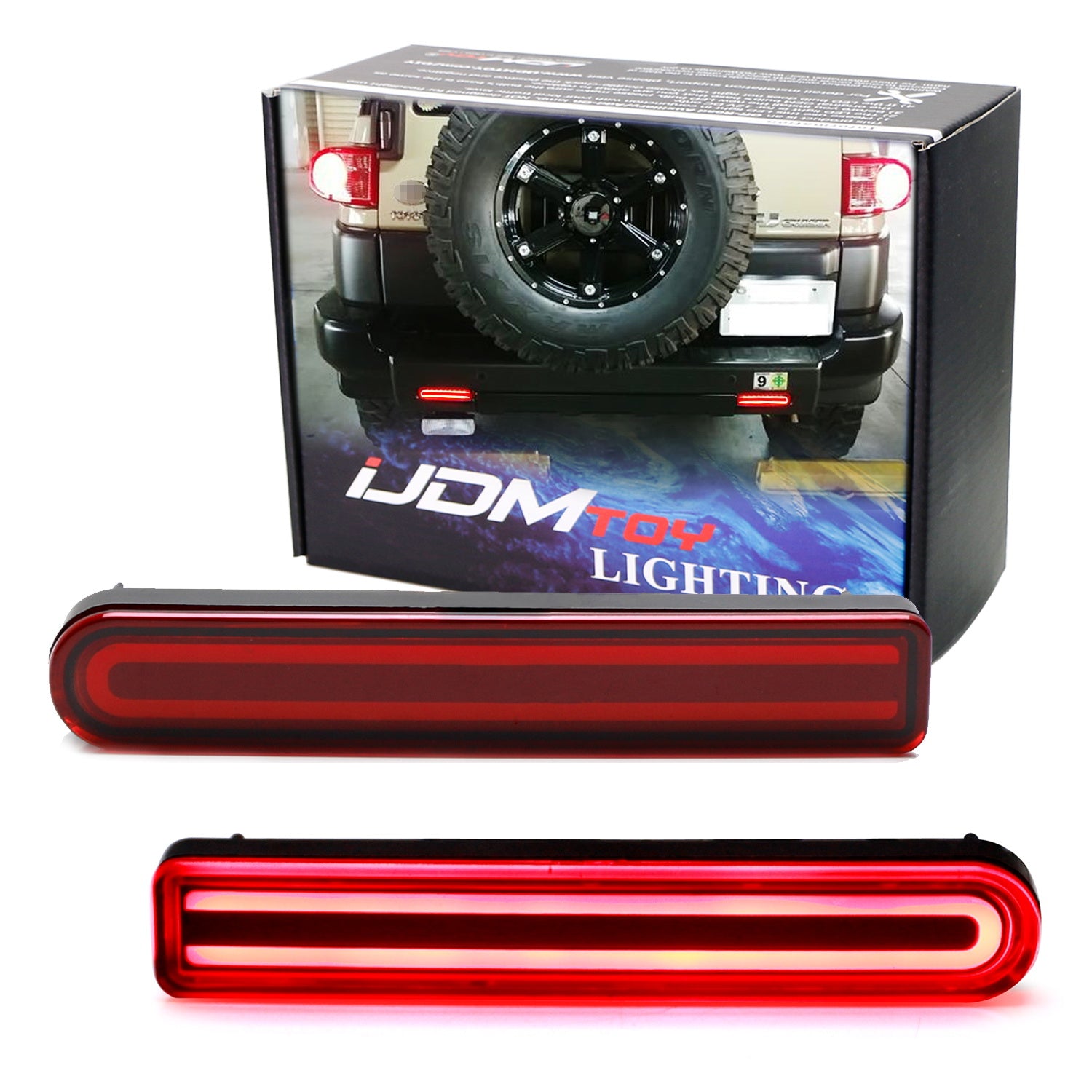 07-14 Toyota FJ Cruiser Dark Red LED Lower Bumper Reflector Lights - High Visibility Safety Lights for Off-Roading & Night Driving