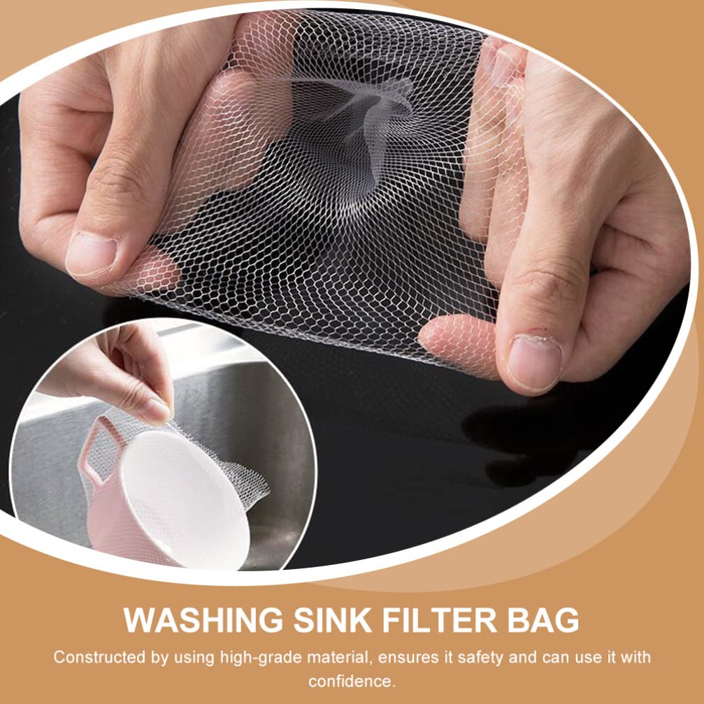HEMOTON 300Pcs Disposable Sink Strainer Bags - Fine Mesh Kitchen Drain Filter for Vegetables, Fruits & Food Scraps - Prevents Clogging in Sinks, Tubs & Drains - Perfect for Cooking, Cleaning & Waste Disposal