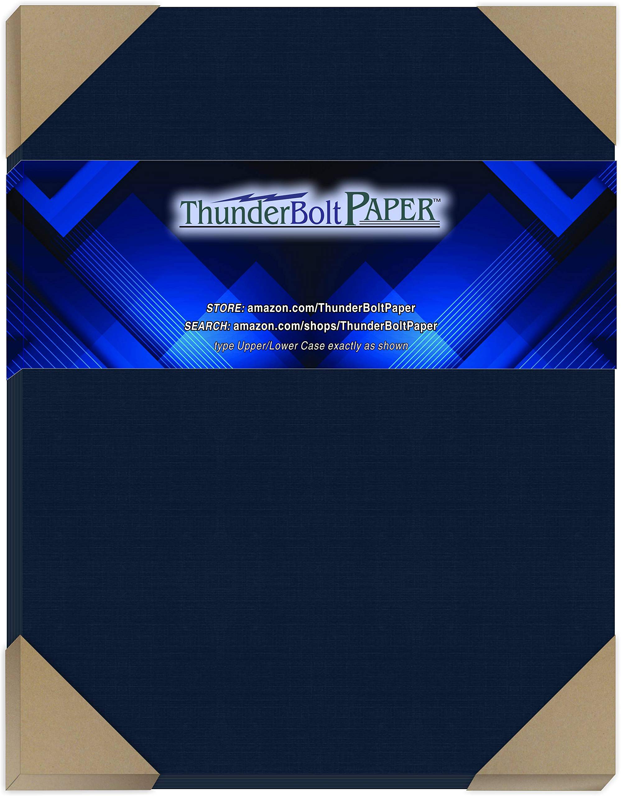 Premium 150 Dark Navy Blue Linen 80# Cover Paper Sheets - 8.5