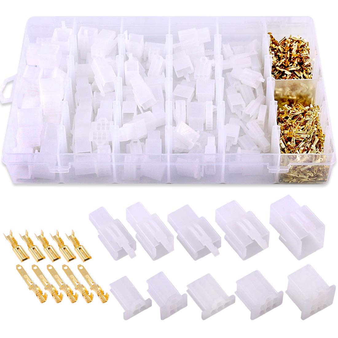 580Pcs 2.8mm Pitch 2 3 4 6 9 Pin Wire Connector Kit - Male & Female Plug Housing with Pin Headers - Waterproof Crimp Terminals for Motorcycle, Bike, Car, Boat Electrical Wiring - Perfect for DIY Automotive & Marine Projects