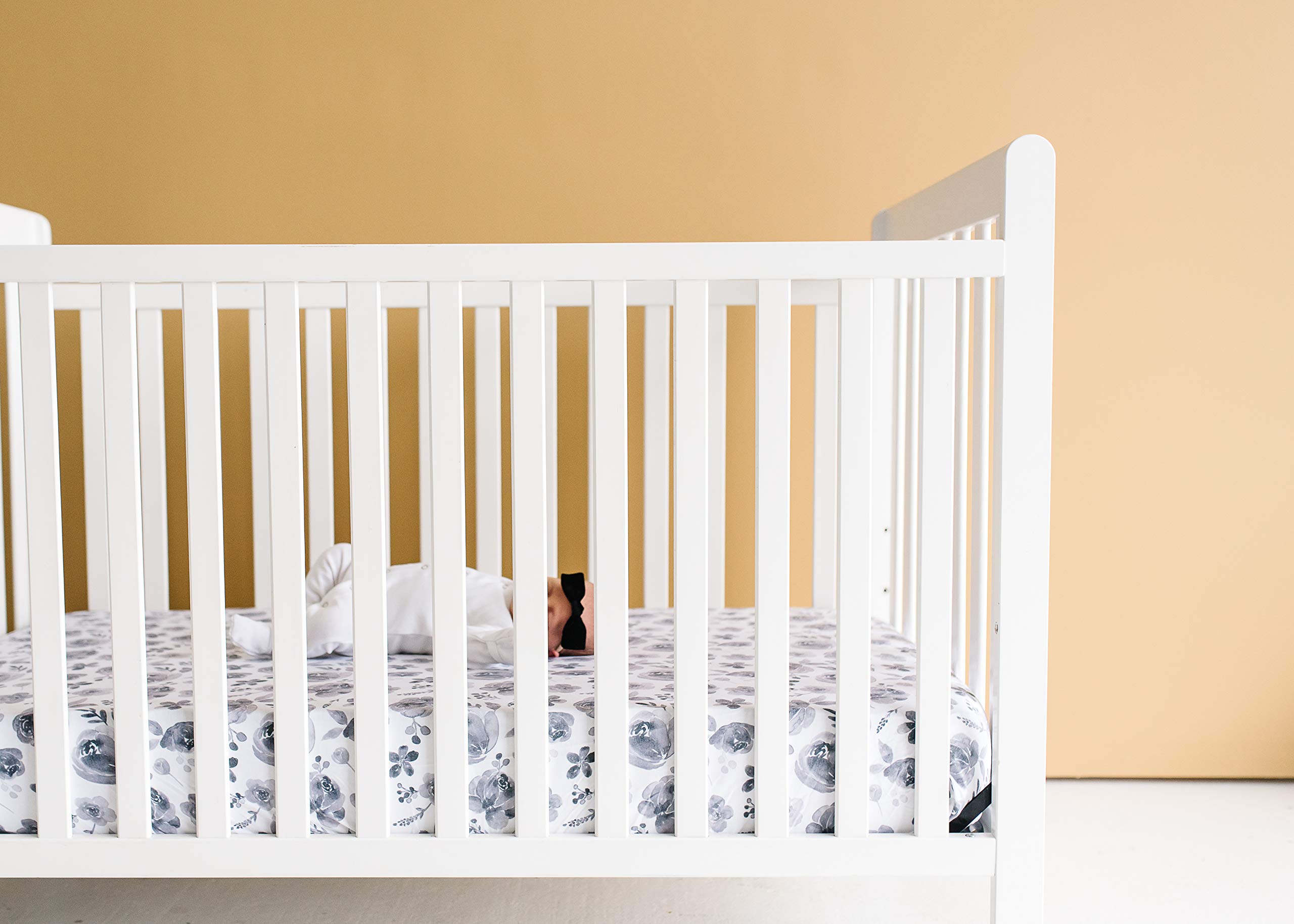 Premium Copper Pearl Fitted Knit Crib Sheet - Soft Baby Crib Mattress Cover for Toddler & Infant - Breathable & Stretchy Nursery Bedding (Rowan Pattern) - Perfect for Daycare, Home Nursery & Travel Cribs